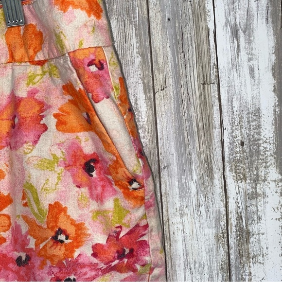 Loft Watercolor Floral Linen Blend Shorts - Picture 4 of 8